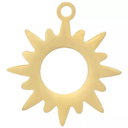 Charm de sol hueco 16x15 mm - Acero inoxidable dorado 304 x1