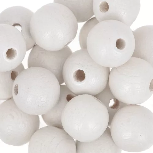 Redondas de madera 10 mm Blanco x10
