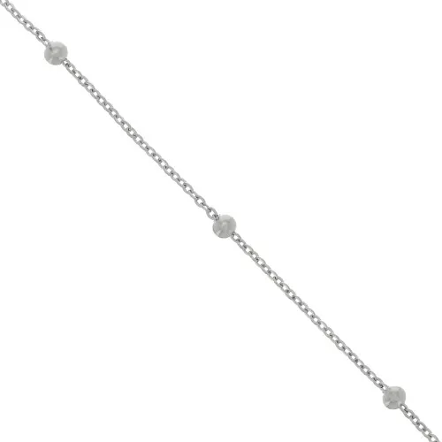Cadena de malla Forçat con cuentas redondas alternas 3.5mm Acero inoxidable 304 x50cm
