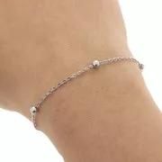 Cadena de malla Forçat con cuentas redondas alternas 3.5mm Acero inoxidable 304 x50cm