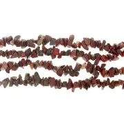 Perles chips 8 - 11 mm en pierre gemme  - Jaspe Poppy x90cm