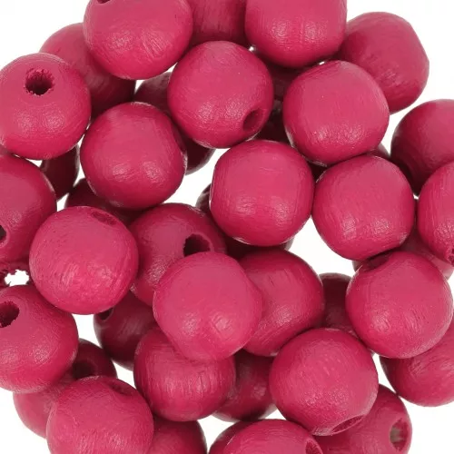 Redondas de madera 8 mm Fucsia x20