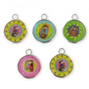 Dijes Vírgenes esmaltado epoxi 24 mm plateado x5|raw }}