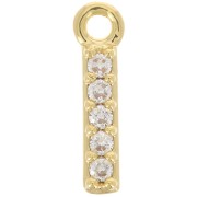Colgante alfabeto 8 mm avec óxido de zirconio - I - Dorado con oro fino - Crystal x1|raw }}