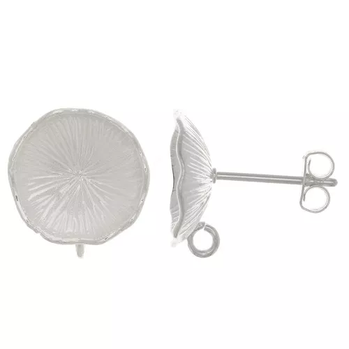 Ganchos Pendientes Flor de Loto 12 mm - con anilla abierta - Chapado fino x2