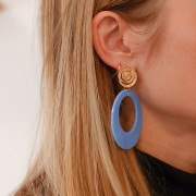 Ganchos pendientes de espiral 16 mm - anilla abierta - Dorado oro fino x2