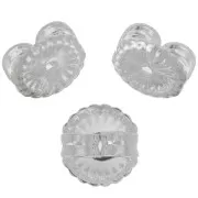 Tuercas para pendientes de 6 mm - Chapado de Plata fina x6