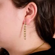 Pendientes con cadena 46x6 mm - Dorado x2