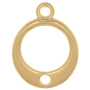 Charm círculo calado con un agujero 14 mm - Chapado en oro x1