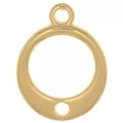 Charm círculo calado con un agujero 14 mm - Chapado en oro x1
