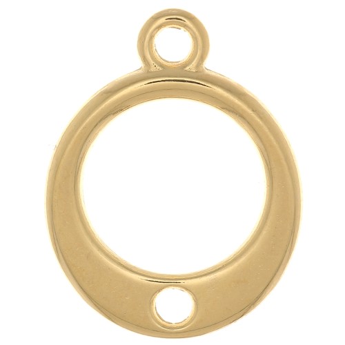Charm círculo calado con un agujero 14 mm - Chapado en oro x1