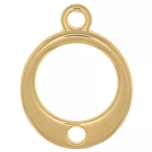 Charm círculo calado con un agujero 14 mm - Chapado en oro x1