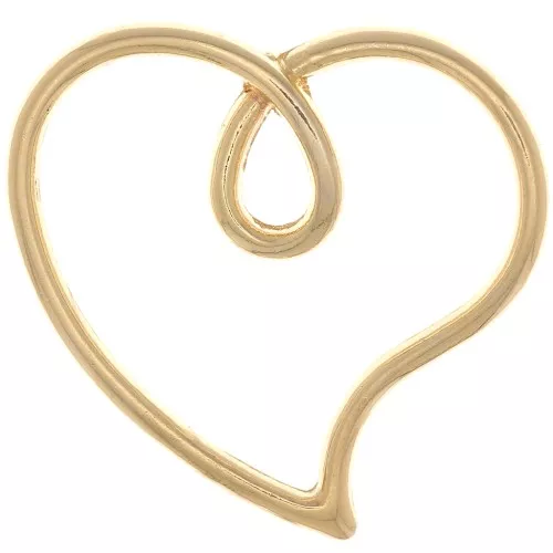 Colgante Corazón Calado 16x17 mm - Chapado en oro x1