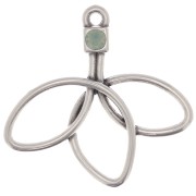 Colgante flor 27x28 mm para cabujón 1088 3 mm - Plateado antiguo x1