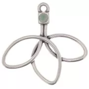 Colgante flor 27x28 mm para cabujón 1088 3 mm - Plateado antiguo x1