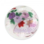 Redonda de cerámica 16 mm Rosa/Blanco x1