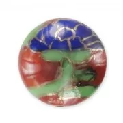 Redonda de cerámica 14 mm Azul/Rojizo x1