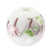 Redonda de cerámica 14 mm Rosa/Blanco x1