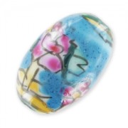 Oliva de cerámica 25x16 mm Rosa/Azul x1