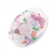 Oliva de cerámica 18x13 mm Rosa/Blanco x1|raw }}