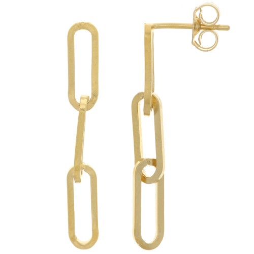 Ganchos pendientes eslabón rectanguler 30x4 mm - Gold Filled x2