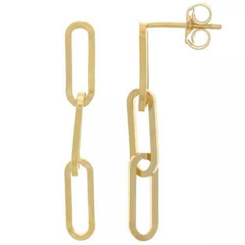 Ganchos pendientes eslabón rectanguler 30x4 mm - Gold Filled x2