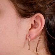 Ganchos pendientes eslabón rectanguler 30x4 mm - Gold Filled x2