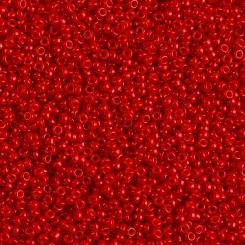 Rocalla Miyuki 15/0 1684 - Dyed Semi-Frosted Opaque Bright Red x8g