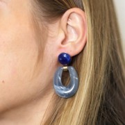 Ganchos Pendientes disco 12 mm con cierre abierto - Plata x2