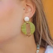 Ganchos Pendientes disco 12 mm con cierre abierto - Plata x2