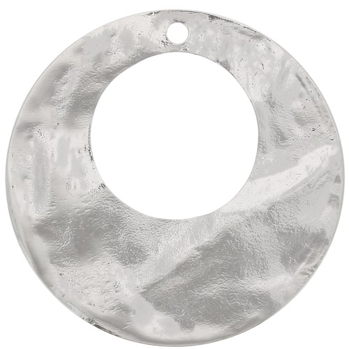 Colgante Criollo Redondo Calado 40 mm - Rodio x1