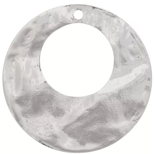 Colgante Criollo Redondo Calado 40 mm - Rodio x1