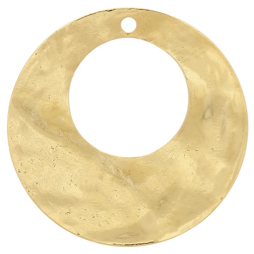 Colgante criollo redondo calado martillado 40 mm - Chapado en oro x1
