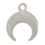 Mini Charm de cuerno 9x8 mm - Rodio x1