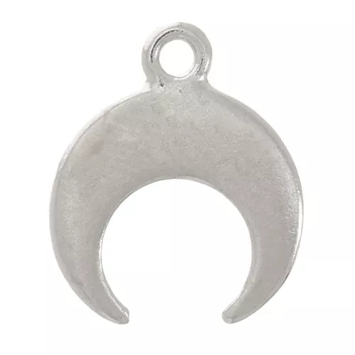 Mini Charm de cuerno 9x8 mm - Rodio x1