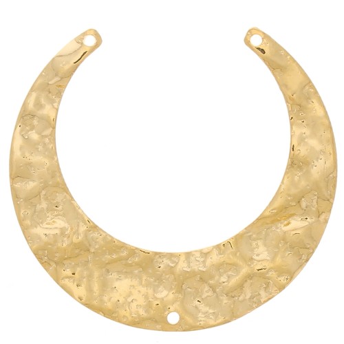 Espaciador para collar de media luna martillada 33x35 mm - Chapado en oro x1