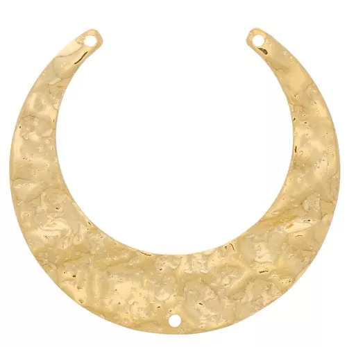 Espaciador para collar de media luna martillada 33x35 mm - Chapado en oro x1