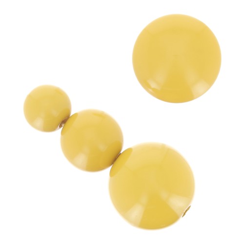 Surtido 26 cuentas redondas de 6-8-10mm y 2 cabujones de resina opaca - Color Ocre