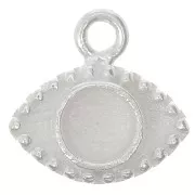 Charm de ojo de 10 mm para cabujón de 4 mm - Plata 925 x1