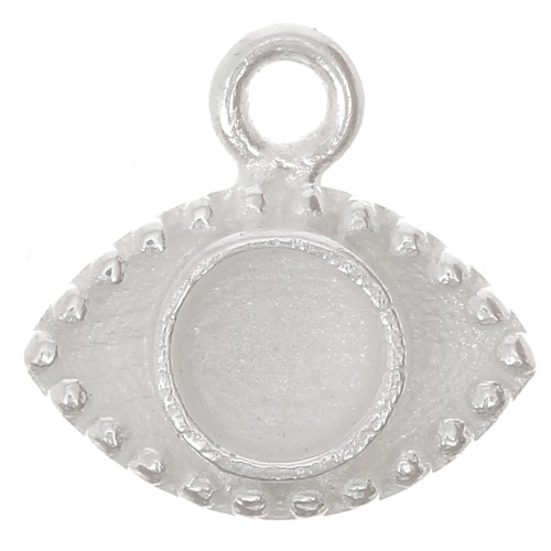 Charm de ojo de 10 mm para cabujón de 4 mm - Plata 925 x1