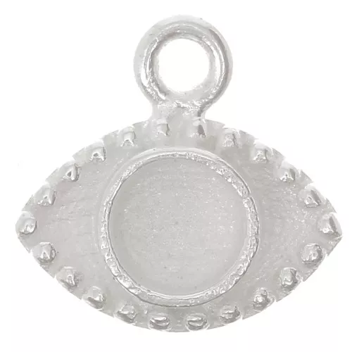 Charm de ojo de 10 mm para cabujón de 4 mm - Plata 925 x1