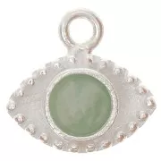 Charm de ojo de 10 mm para cabujón de 4 mm - Plata 925 x1