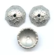 Casquillas estrellas plateadas mate 14 mm x4