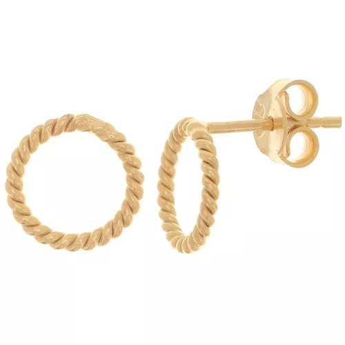 Ganchos pendientes cadado 10 mm - Plata 925 Dorado con oro fino x2