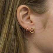 Ganchos pendientes cadado 10 mm - Plata 925 Dorado con oro fino x2