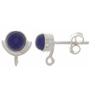 Pendientes 10x8mm - Piedra preciosa - Plata de ley Dorado oro fino Lapis lazuli x1|raw }}