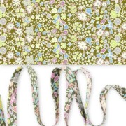 Cinta cortada al bies Liberty Kayoko Verde Oliva x 1m