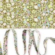 Cinta cortada al bies Liberty Kayoko Verde Oliva x 1m