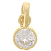 Colgante redondo facetado 7 mm piedra gema Plata 925 Dorado oro fino - Crystal x1|raw }}