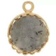 Colgante redondo con decoración 12 mm chapado en oro 3 micras